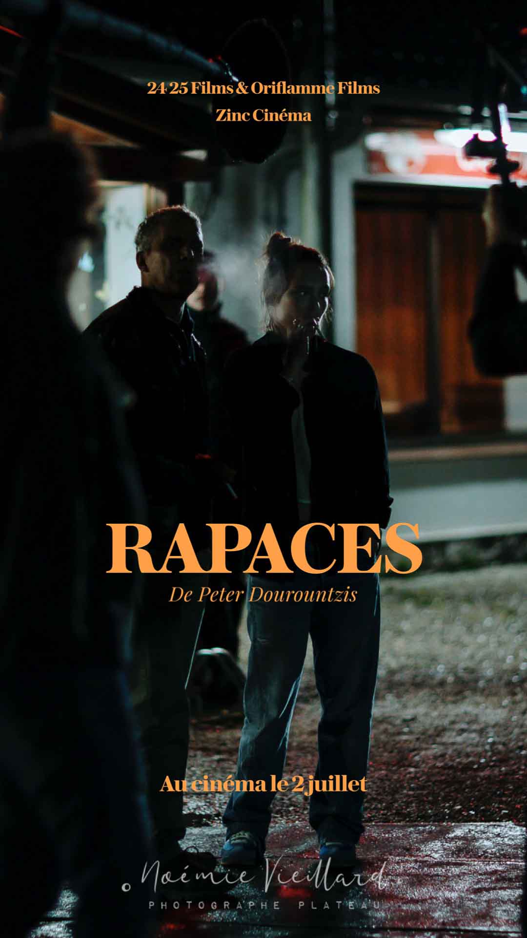 FRANCE - SHOOTING OF THE FILM RAPACES BY PETER DOUROUNTZIS mallory wanecque et sami bouajila tourne scene finale film rapaces