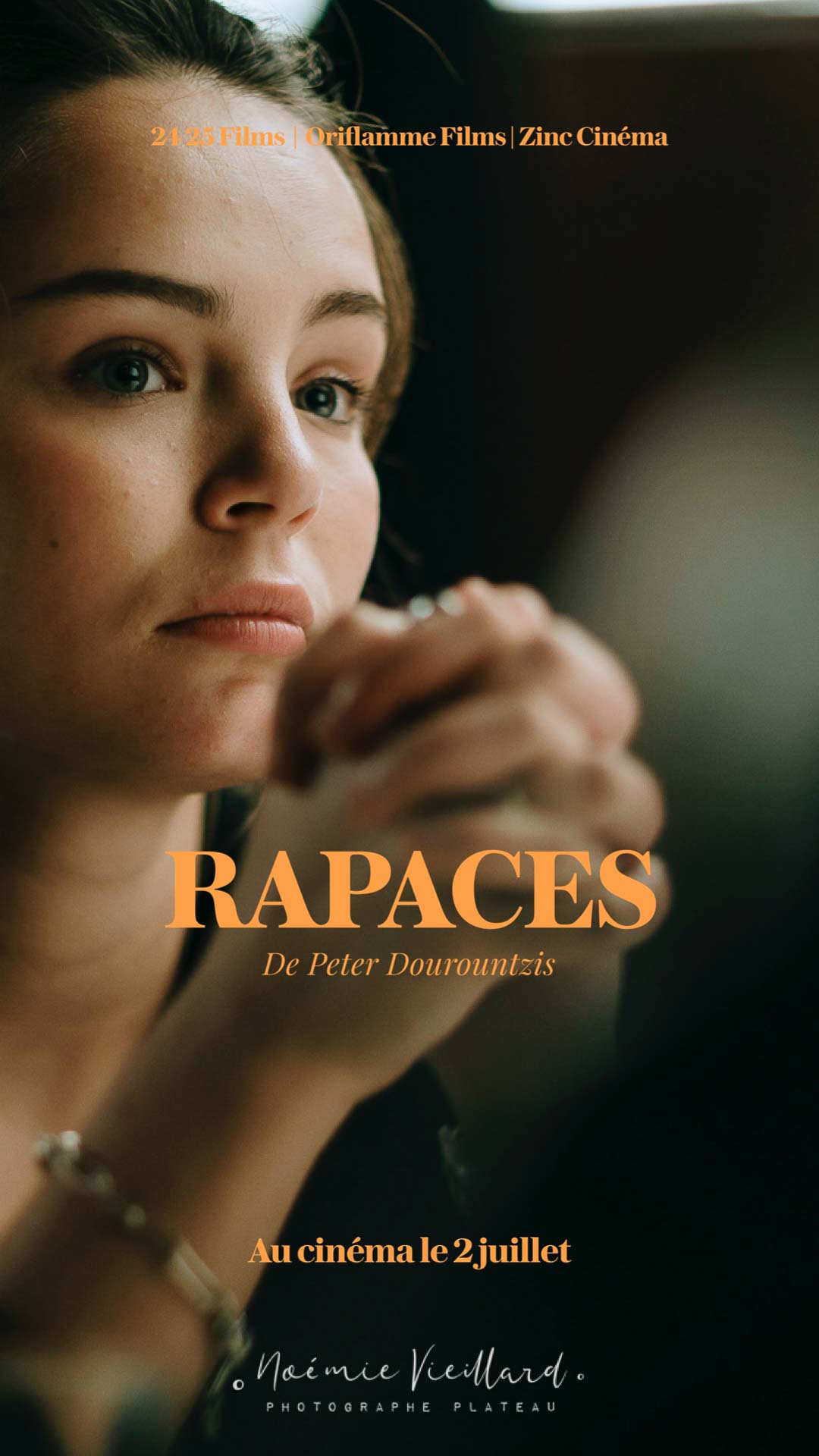 FRANCE - SHOOTING OF THE FILM RAPACES BY PETER DOUROUNTZIS portrait serré Mallory Wanecque film Rapaces